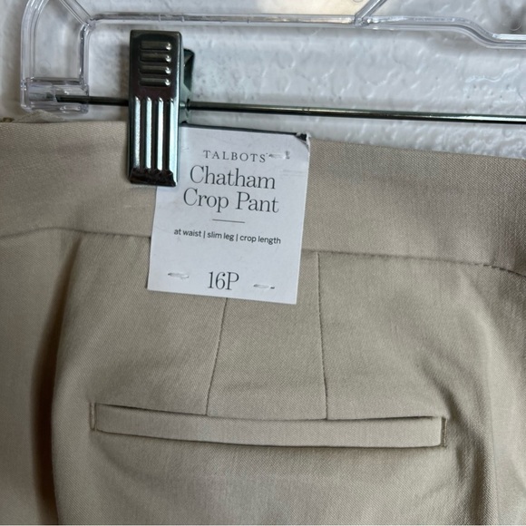 Talbots Pants Women Size 16 Petite Chatham Crop Capri Beige Tan Khaki B4 - Picture 3 of 12